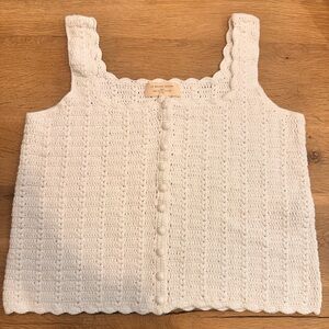 Sezane White knitted top